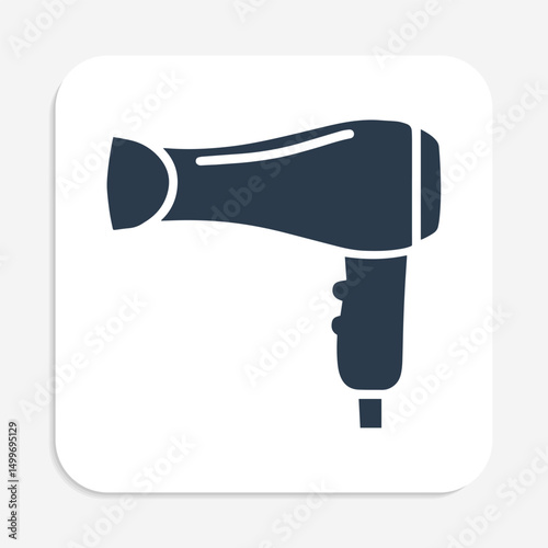 Hair Dryer Icon – Hotel Guest Room Essentials Vector Design