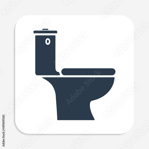Modern Toilet Icon – Flat Bathroom Symbol for Sanitation Design