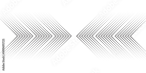 The arrow points in and out
