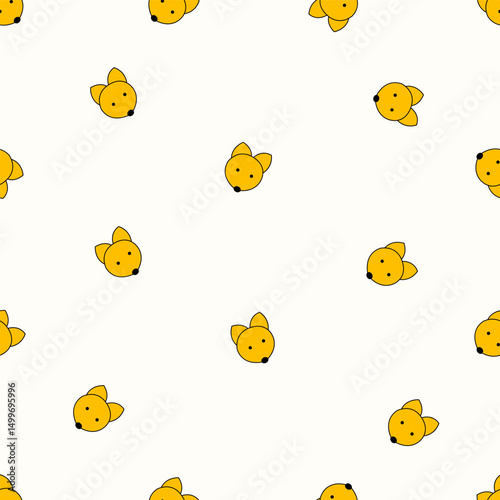 Seamless animal pattern. Idea for fabric, tablecloth pattern, wrapping paper, gift paper. Print ditsy. Motives are scattered randomly. Animal pattern background. cute pattern.