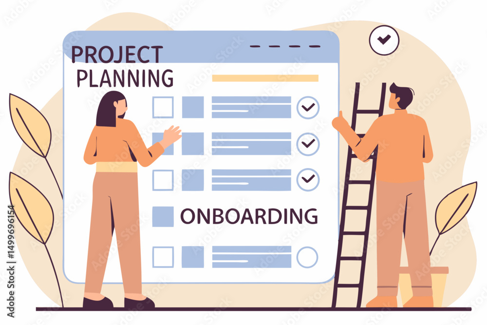 © aivector - Team planning project onboarding checklist