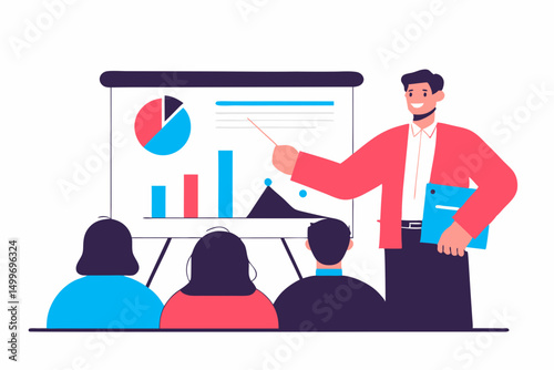 Man presenting statistics to group