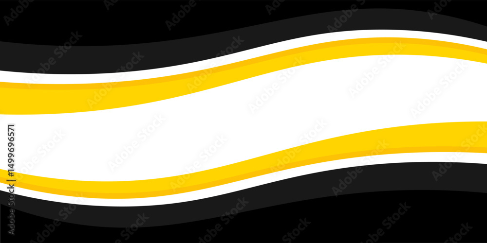Fototapeta premium Abstract black and yellow wavy business background. Vector illustration
