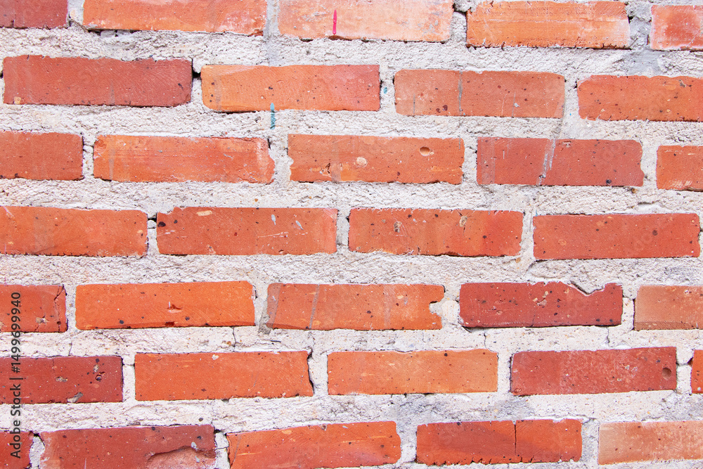 Obraz premium Background texture abstract pattern light orange grunge brick wall stand out for stone tile block painted in wallpaper. Modern interior exterior room backdrop design can be use model building.