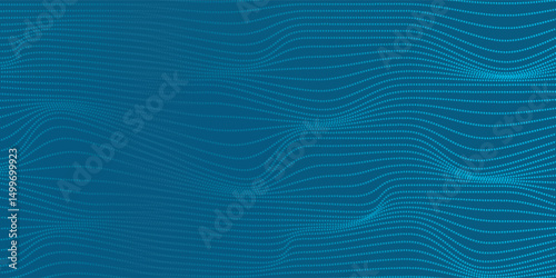 Dark blue halftone dotted abstract background, big data pattern, technology or futuristic visualization, waveform dot texture, music backdrop. ,Beautiful movement with glowing blurred particles.