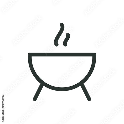 BBQ grill line icon, barbecue grill vector symbol with editable stroke
