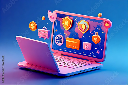 Secure Online Shopping Experience on a Laptop