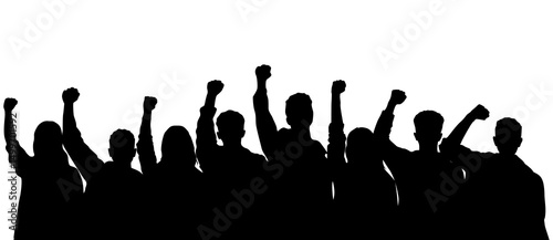 Silhouettes of Group People, Protesting People Silhouettes, Group of Protesters, Silhouette, Protest, Demonstration, Support, Activist, Black, Strike, Picket