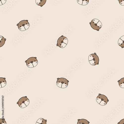 Seamless animal pattern. Idea for fabric, tablecloth pattern, wrapping paper, gift paper. Print ditsy. Motives are scattered randomly. Animal pattern background. cute pattern.