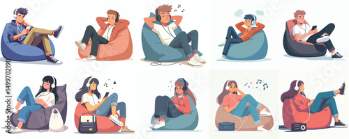 People Listening to Relaxing Music