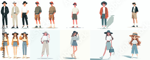 Casual Fashion Illustration – Trendy Outfits for Men and Women