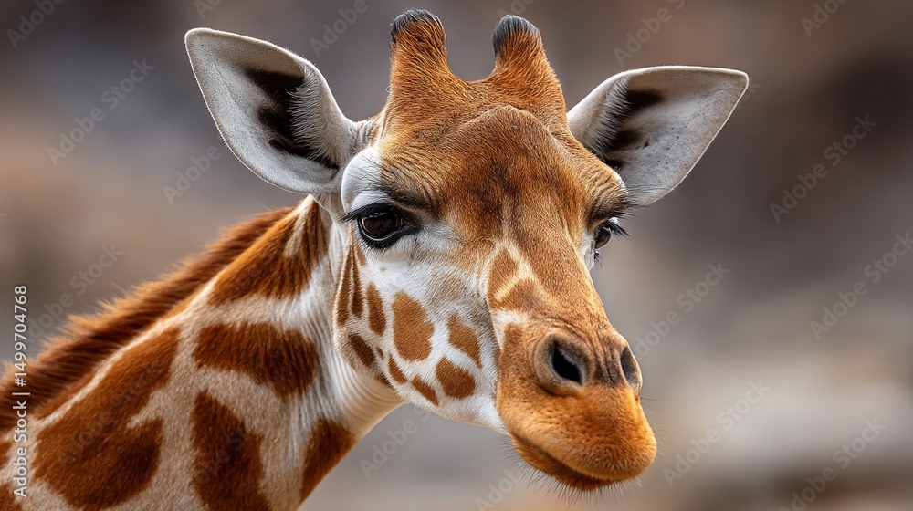 Obraz premium Giraffes gentle gaze in detailed portrait