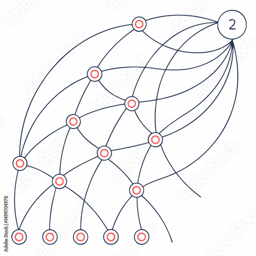 Network graph illustration showing connections and nodes