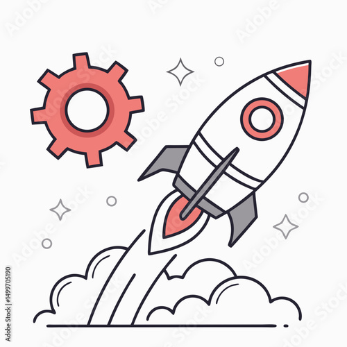 Rocket launching innovation startup business growth success