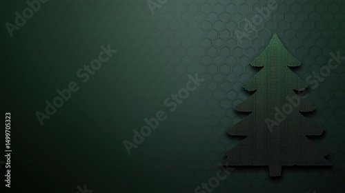 Green Christmas Tree with Dark Background.