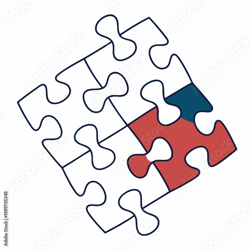 Abstract jigsaw puzzle pieces solution teamwork collaboration