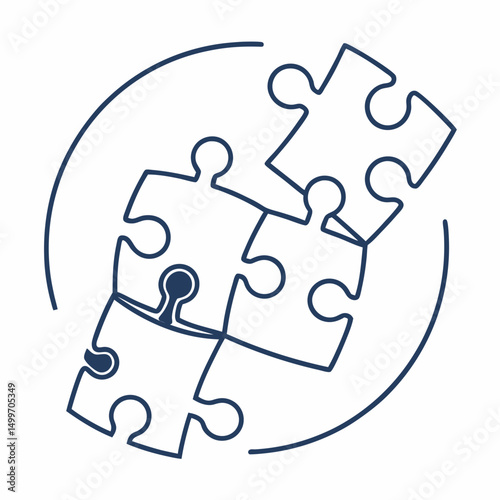 Interlocking puzzle pieces teamwork collaboration solution
