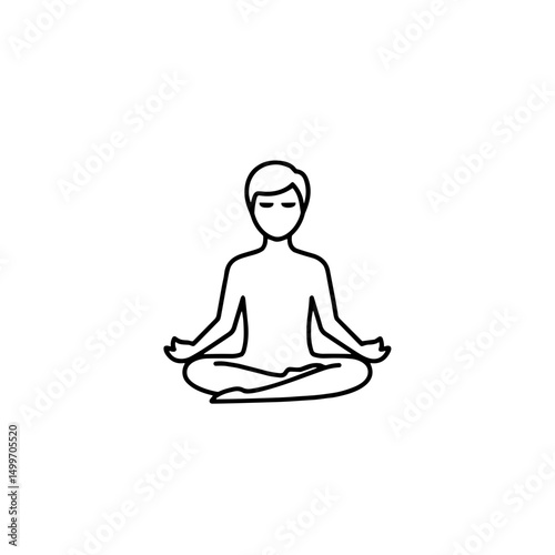 Meditation icon depicting a person meditating in a calm posture with a minimalist design