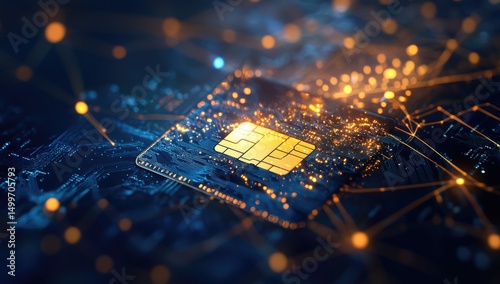 Microchip with glowing connections