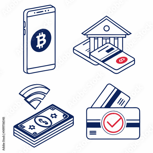 Mobile banking bitcoin cryptocurrency online payment finance