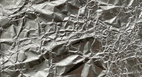 Abstract Texture Crumpled Aluminum Foil Background