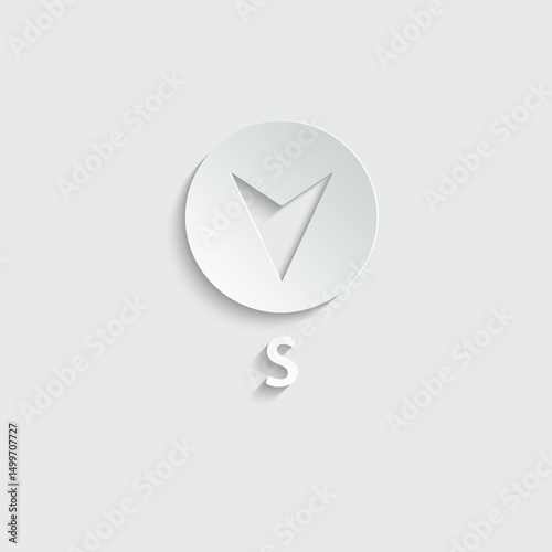 south icon vector compass  symbol illustration logo
