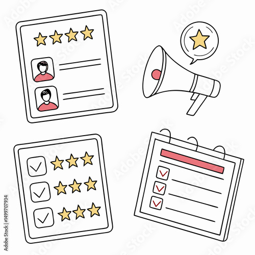 Customer feedback review rating stars checklist forms