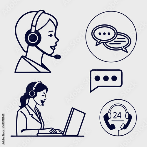 Customer service representative headset support agent online help