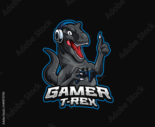 Gaming T-Rex Mascot