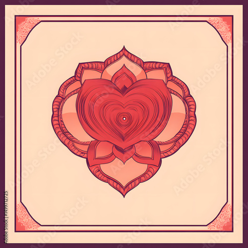 Detailed Flat Vector Illustration of Muladhara Root Chakra for Meditation Practices