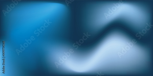 Bright blue holographic background. Abstract blue liquid gradient creative banner. Blurred soft blend color gradation minimalist background. Vector illustration.