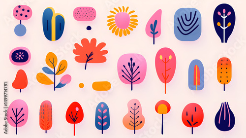 Professional Geometric Multicolored Abstract Shapes for Design Projects