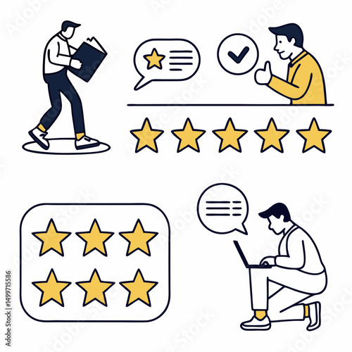Customer review rating stars feedback satisfaction survey online testimonials