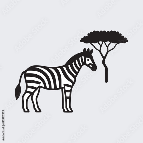 African safari zebra animal silhouette vector