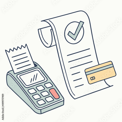 Payment processing credit card terminal receipt transaction