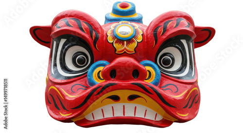 Photography Isolated Chinese Lion Dance Mask