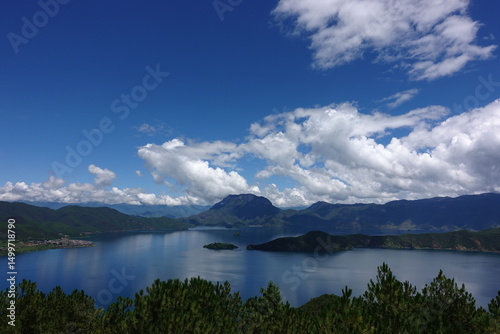 clouds over lake