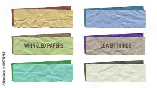 Wrinkled Paper Lower Thirds Animation Set