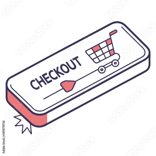 Online shopping checkout button icon design element