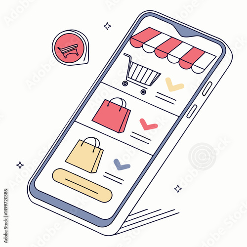 Online shopping app interface mobile phone e commerce