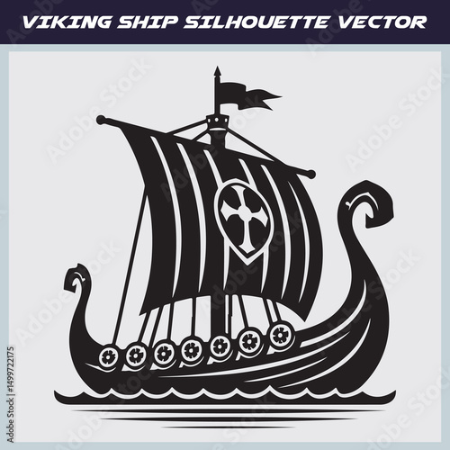 Viking ship vector illustration design