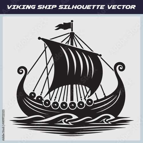 Viking ship vector illustration design