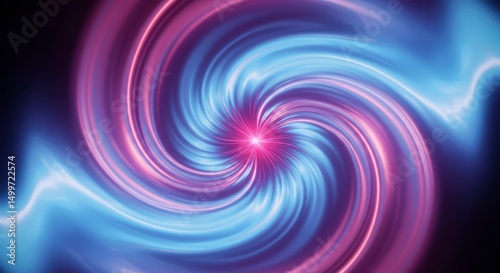 Abstract Swirling Purple and Blue Light Vortex Energy Background