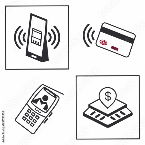 Professional payment methods icons set isolated on white background