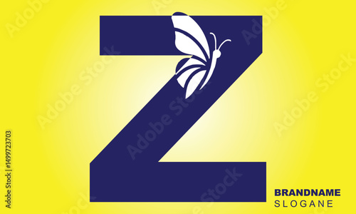 letter Z logo design with butterfly illustration logo concept	
