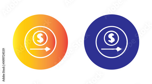Dollar rate increase vector icon set. Rise cost vector illustration eps 10