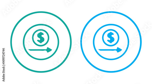 Dollar rate increase vector icon set. Rise cost vector illustration eps 10