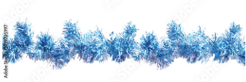 Decorative blue tinsel garland for festive occasions, perfect for holiday decor or party embellishments on a white background
