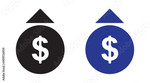 Dollar rate increase vector icon set. Rise cost vector illustration eps 10