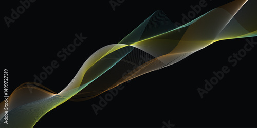 Abstract wave element for design. Digital frequency track equalizer. Stylized line art background. Vector illustration. Wave with lines created using blend tool.